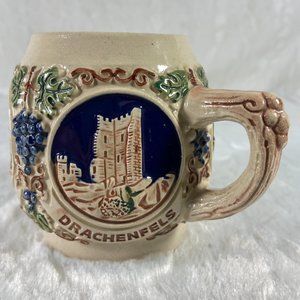 Vintage Gerz Germany Castles Stoneware Mug - Mauseturm Feindl.Bruder Drachenfels